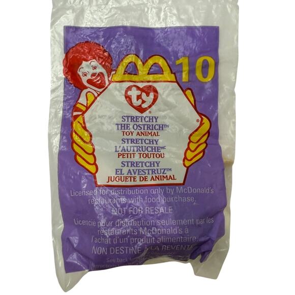 VTG McDonald's Beanie Baby #10 Stretchy "The Ostrich" Plush Toy - Picture 1 of 2